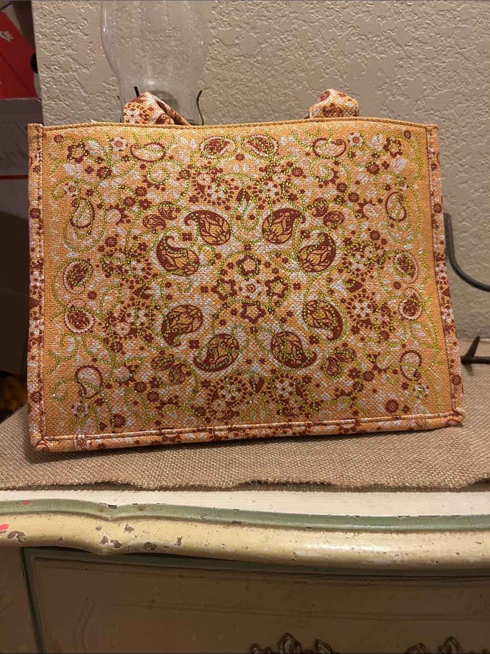 Montana West Orange Paisley Mosaic Tote